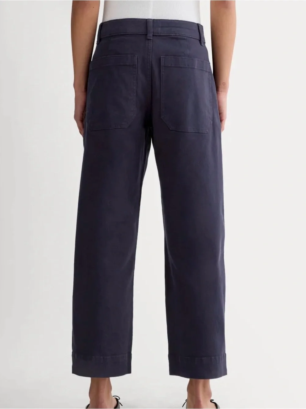 Everlane wide-leg cropped pants in Navy